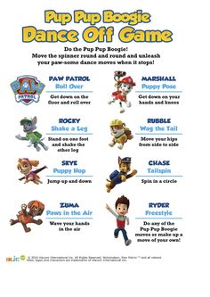 the paw patrol poster is shown for children to learn how to play and use it