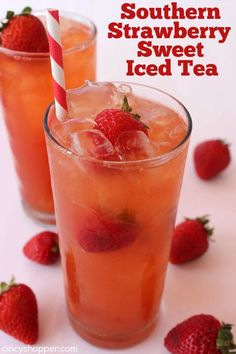 an advertisement for the southern strawberry iced tea