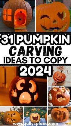 pumpkin carving ideas, halloween pumpkin carving, Scary halloween pumpkins, Diy halloween decorations, Unique pumpkin carving ideas Small Pumpkin Carving Ideas, Diy Pumpkin Carving, Funny Pumpkin Carvings, Pasteles Halloween, Cute Pumpkin Carving, Disney Pumpkin Carving, Pumpkin Carving Party