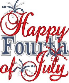 happy fourth of july embroidery design