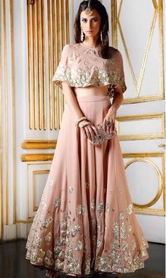 two-piece faux lehenga cape dress Indian Muslim Wedding, Indian Wedding Guest Dress, भारतीय दुल्हन संबंधी, Indian Maxi Dress, Orang India, डिजाइनर कपड़े, Wedding Reception Outfit, Mehndi Outfit, How To Dress For A Wedding