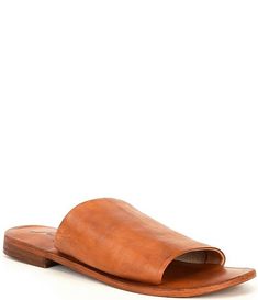 Free People Vicente Leather Slide Sandals | Dillard's Spring Leather Slides With Stitched Sole, Leather Slides With Stitched Sole For Spring, Spring Closed Toe Slides With Leather Sole, Leather Closed Toe Slides For Spring, Classic Leather Slides For Spring, Leather Mules With Cushioned Footbed And Open Heel, Casual Calf Leather Mules With Leather Sole, Casual Leather Mules With Open Heel, Summer Brown Calf Leather Mules