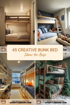 bunk beds are great for small children's rooms, but they can also be used as desks