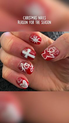 Christian Christmas nails! Love and joy Xmas Nail Art, Nails Love, Products I Love, Religious Christmas, Gorgeous Christmas, Christian Christmas