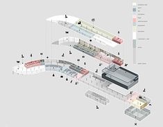 an architectural diagram shows the various sections of a building and how they are connected to each other