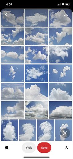 the sky is filled with many clouds in different stages of flight, and it appears to be blue