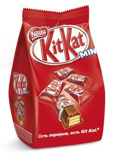 a bag of kitkat minis on a white background