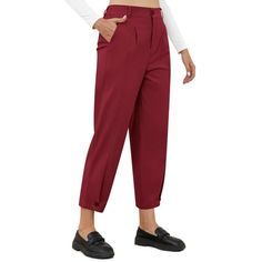 Discover the perfect blend of style and functionality with Asklazy Women's High Waisted Casual Ankle Length Work Office Straight Trouser. These trousers are designed to meet the demands of the modern woman on the go. The high waist design offers a flattering fit that cinches in at the waist, creating a sleek silhouette. It provides excellent support and adds a touch of elegance to any outfit. With an ankle length cut, these trousers are versatile enough for both work and casual occasions. They c Straight Trousers, Plus Size Pants, Pants Casual, Professional Look, Women Pants Casual, Work Office, Women Trends, Wine Red, High Waisted Pants