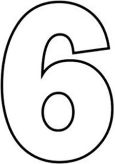 the number six is shown in black and white