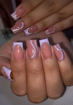 Purple Acrylic Nails, Nagel Tips, Summery Nails, French Tip Acrylic Nails