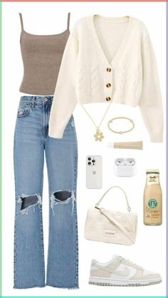 Vanilla Outfit, Stile Casual Chic, Outfit Inspo Casual, Cute Lazy Day Outfits, Outfit Jeans, Cute Preppy Outfits