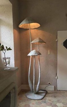 a lamp that is on top of a table