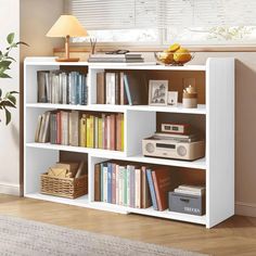 a bookshelf with many different types of books on it