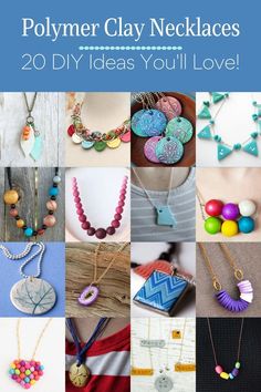 the cover of polymer clay necklaces 20 diy ideas you'll love book