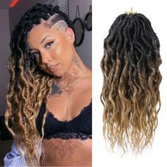 PRICES MAY VARY. 【Hair Style】Faux locs crochet hair for black women, goddess locs crochet braids with wavy curly ends. High quality synthetic fiber, this queen locs is handmade, soft and natural, resemble the touch and feel of real human hair. 【Hair Advantages】 We have improved the disadvantage that the roots are too thick and too rough，the tail is curly wavy, not easy to be tangle，light weight, no shedding, no smell, itch free, durable and not easy to break. You will get many compliments when you wear this boho queen locs hairstyle. 【Easy to Install】 Pre looped Goddess locs crochet hair has a big loop, easy to install, beginners friendly. You will get one crochet needle in the package, you can directly install it by yourself, save much time. 【Hair Detail】Length: 12inch, 16inch and 24inch. Soft Locs Crochet Braids, Waves Overnight, Soft Locs Crochet, Curly Faux Locs Crochet, Braided Braids, Wavy Hair With Braid, Braids With Curly Ends, Blond Hairstyles, Goddess Locs Crochet