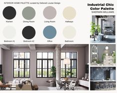 the color scheme for this industrial chic living room