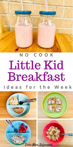 no cook little kid breakfast ideas for the week