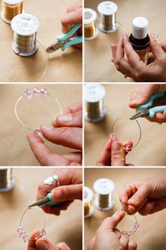 the process for making beaded bracelets is shown