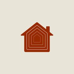 a house with a door and window on the side, in orange color icon illustration