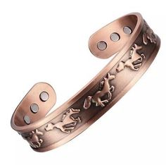 Pure Copper Magnetic Bracelet Arthritis Therapy Cuff Bangle Horse Western Cuff | eBay Running Horse, Copper Cuff Bracelet, Migraine Headaches, Copper Cuff, Improve Blood Circulation