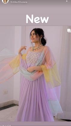 Lavender Colour Outfit Indian, New Style Wedding Dresses Indian, Kritika Khurana Indian Outfits, Organza Suits Indian, Gala Ka Design, Sisters Wedding, Garage Sale Finds, Lehenga Designs Simple