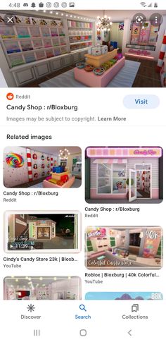 an image of a store with lots of items on it and the text, candy shop / bloxburg