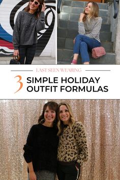 Need outfit inspiration for holiday festivities? Discover three simple holiday outfit formulas that work for every occasion. From casual get-togethers to fancy New Year’s Eve parties, we’ve got you covered with stylish, festive looks. Dressing for the holidays has never been easier! #HolidayStyle #FestiveFashion #OOTD Sparkly Jumpsuit, Ankle Boots With Jeans, White Booties, Tiktok Fashion, Fun Heels, Sequin Crop Top, What Should I Wear, Outfit Formulas, Colorful Scarf