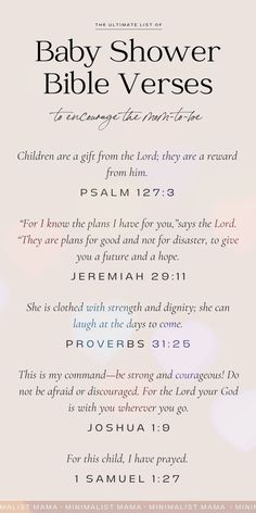 the baby shower bible verses