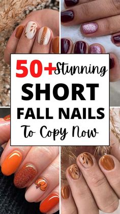 Short Fall Nails, November Nail Designs, Simple Fall Nails, Cute Short Nails, Fall Manicure, Fall Nail Trends, Fall Gel Nails, Cute Nails For Fall, Unique Textures