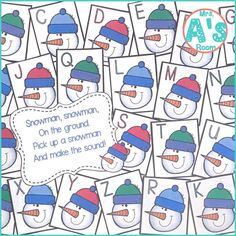 snowman on the ground printables for letter formation and matching letters with pictures