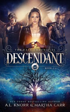 the book cover for descendant, with an image of a tree in front of it