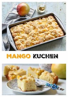 mango kuchen is an easy dessert that's ready to be eaten