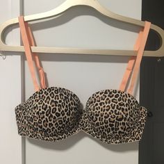 Brand New & Unworn. Straps Are Removable. Cheetah Print. This Bra Is Very Versatile, Wear It As Regular Strapped, Criss-Crossed Strap, One-Strapped, Or Strapless! Push-Up Offers Awesome Support! Stretch Underwire Bra In Leopard Print, Pink Push-up Bra, Pink Victoria Secret Bra Push Up, Leopard Print Stretch Underwire Bra, Victoria's Secret Push-up Bra With Adjustable Straps, Victoria's Secret Spring Push-up Bra, Victoria's Secret Push-up Bra Friendly Tops, Vs Pink, Wear It