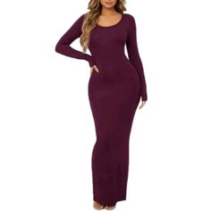 This Dress Is Everything! Sexy,Hugs The Body Just Right Maroon Color.94% Viscose 6% Elastane Sz Xtra Small,But Has Plenty Stretch. Purple Stretch Maxi Dress For Night Out, Fitted Maxi Length Bodycon Dress For Club, Fall Club Bodycon Maxi Dress, Purple Stretch Maxi Dress, Fitted Long Maxi Dress For Club, Chic Long Fitted Bodycon Dress, Casual Bodycon Maxi Dress For Club, Chic Long Bodycon Dress, Solid Color Maxi Dress For Club