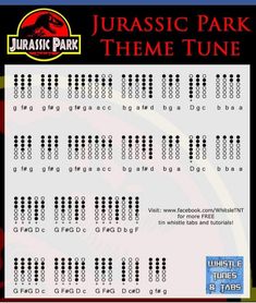 an image of a game card for the jurassic park theme tune tune system, with numbers and symbols