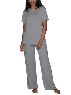 PRICES MAY VARY. 2 Piece set, short-sleeved top and pant Luxuriously soft and breathable Tencel Modal sustainable fabric The top will fall close to the mid-hip area with a relaxed stretch fit The pant has a generous, loose fit on-body for room to move Tag-free Old Lady Pajamas, Modest Pajamas Women, Modest Pajamas, Best Pjs, Womens Pajamas, Sustainable Fabric, Short Long, Short Pajama Set, Sustainable Fabrics