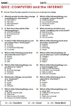 a printable question sheet for the internet