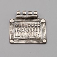 India | Rare ethnic Hindu silver Amulet | Patri  | Authentic tribal jewelry ✓ weight : 13 grams ✓  size : 40 x 38 mm ✓  made with silver good grade (tested) This beautiful pendant is an amulet from India. It is composed of a rectangular plate decorated with the 7 sisters. The pendant is supported by 4 loops. This antique pendant has been worn a lot, there are traces of wear on the bail. Today you can wear it as a pendant, or add it to your collection of world jewelry  Shipping   All internationa Silver Brass Jewelry For Puja, Ceremonial Silver Medallion Jewelry, Ceremonial Silver Pendant Jewelry, Ceremonial Silver Jewelry With Large Pendant, Traditional Silver Jewelry With Large Pendant, Silver Oxidized Amulet Jewelry, Traditional Silver Nickel-free Jewelry, Traditional Nickel-free Silver Jewelry, Silver Jewelry With Large Pendant For Ceremonial Occasions