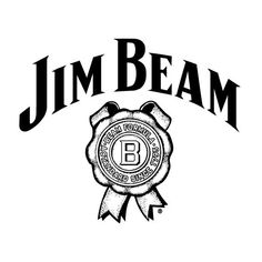 a black and white image of a badge with the word, j m beam on it