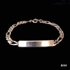 "Vintage 925 Sterling Silver ID Bracelet Chain mark '925' or 'STERLING' (B191): Weight: 14.3 gram, Length: 8.2 inch, Width: 7 mm (B192): Weight: 8.2 gram, Length: 7.8 inch, Width: 6 mm (B260): Weight: 4.8 gram, Length: 6.8 inch, Width: 4 mm Want to re-flash silver? Please search \"Clean Silver items\" in YOUTUBE.COM for many videos :)" Classic Hallmarked Sterling Silver Bracelet, Classic Silver Bracelets With Hallmarks, Classic Hallmarked Rectangular Chain Bracelet, Classic Rectangular Hallmarked Chain Bracelet, Silver Bracelet Chain, Rancho Cucamonga, Bracelet Chain, Id Bracelets, Amber Beads