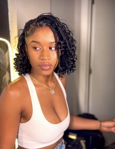 Bob Riccio, Hairstyles Names, Box Braids Bob, Hairstyles Korean, Bob Braids Hairstyles, Short Box Braids Hairstyles, Short Box Braids, Goddess Braids Hairstyles, Single Braids