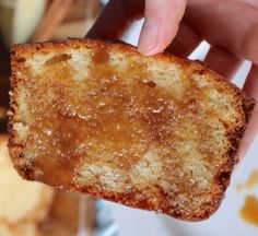 Slice of Caramel Cream Cheese Bread with Cream Cheese Swirl Caramel Cream Cheese Bread, Friendship Bread Recipe, Applesauce Bread, Cream Cheese Bread, Healthy Dessert Recipes Easy, Friendship Bread, Cheese Bread Recipe, Easy Caramel, Caramel Cream