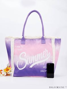 BagForLove - Oversized Shoulder Tote Bag with Letter Graphics and Fuzzy Trim Product Description Color Purple Pattern Type Letter Style Vacation Type Beach Bag Bag Size Oversized Material Fabric Composition 100% Polyester Size Chart INCH CM Bag Length Bag Width Bag Height Handle Height 17.7 inch 6.9 inch 14.8 inch 10.2 inch Bag Length Bag Width Bag Height Handle Height 45 cm 17.5 cm 37.5 cm 26 cm Details Pictures Similar Products h2 { text-align: center; } /* æ¢è¡ */ li{ white-space: normal; word-break: break-all; word-wrap: break-word; } .red-box { width: 100%; display: flex; flex-direction: row; flex-wrap: wrap; justify-content: center; } .red-box > div { width: 190px; height: 250px; margin: 10px; } .red-box > div > a > img { width: 190px; height: 250px; } .size-box { width: 100%; marg Trendy Spring Bag With Letter Print, Large Casual Canvas Shopping Bag, Trendy Letter Print Bags For Spring, Trendy Spring Letter Print Bags, Spring Tote Shoulder Bag With Letter Print, Summer Shoulder Bag With Letter Print, Trendy Summer Bucket Canvas Bag, Trendy Spring Canvas Bag With Letter Print, Spring Letter Print Tote Shoulder Bag