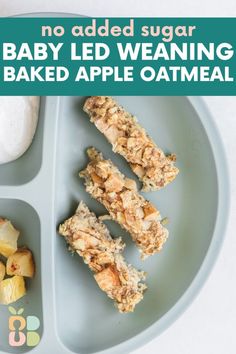 no added sugar for baby led weaning baked apple oatmeal bars