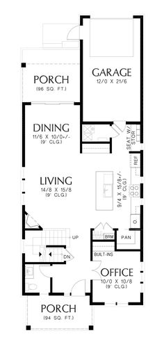 the floor plan for a two story house