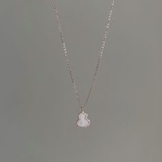 Style: Advanced Sense White Cubic Zirconia Chain Necklace, White Cubic Zirconia Round Chain Necklace, White Round Rhinestone Necklace For Gift, White Round Rhinestone Necklace Gift, Round White Rhinestone Necklace Gift, Dainty White Cubic Zirconia Necklaces, White Dainty Cubic Zirconia Necklace, Dainty White Cubic Zirconia Necklace, Rose Gold Cubic Zirconia Chain Necklace As A Gift