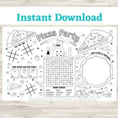 the instant pizza party printable activity sheet