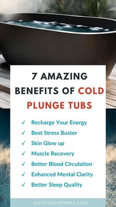 Outdoor cold plunge tubs are becoming increasingly popular if you need a quick boost in the afternoon or a quick start to your morning. Explore the top benefits before you take your first cold plunge and some tips on how to get the most out of it. #cold plunge #skin glow #plunge tubs #tub #muscle recovery Cold Tub Benefits, Calming Methods, Cold Plunges, Cold Tub, Cold Plunge Tub, Cold Face, Lower Inflammation