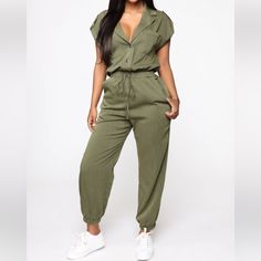 Brand New, Never Worn, Tags Still Attached. Nice Cognac Marielle Utility Jumpsuit From Fashion Nova Sz: Large. Description In Pics. Bust Measured From Pit To Pit Is 23”, Overall Length Is 57”. No Flaws. Fashion Nova Jumpsuit, Olive Shorts, Short Sleeve Jumpsuit, Utility Jumpsuit, Jumpsuit Outfit, Fashion Nova Pants, Short Sleeve Jumpsuits, Green Jumpsuit, Fashion Nova Models