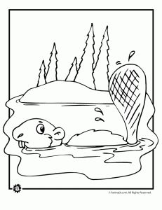 an animal swimming in the water coloring page